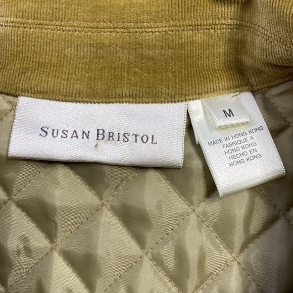 Susan Bristol Tan Quilted Corduroy Vest Size Medium - Picture 3 of 4